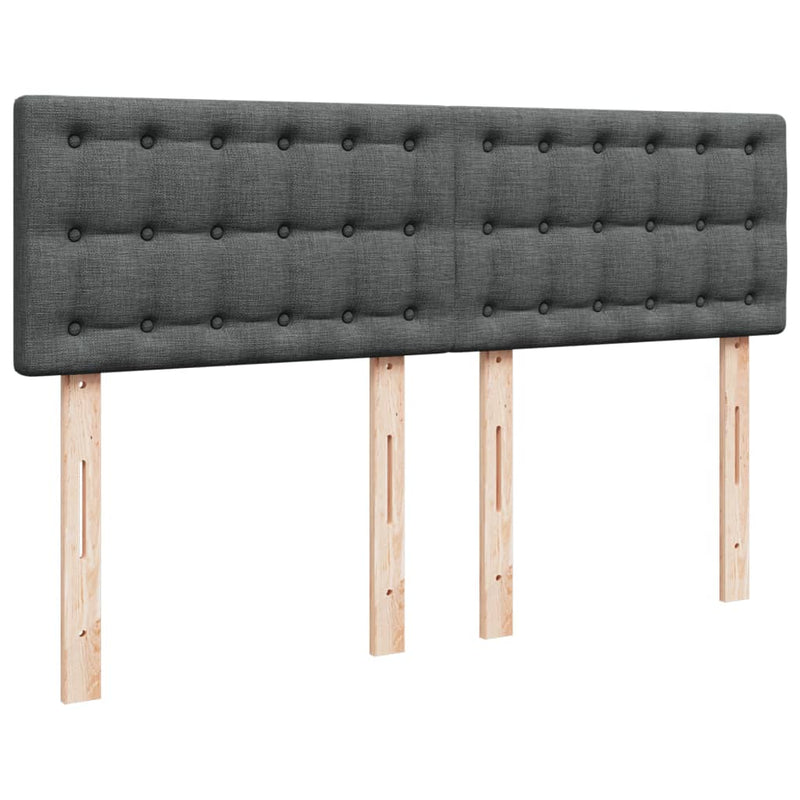 vidaXL Box Spring Bed with Mattress Dark Grey Queen Fabric