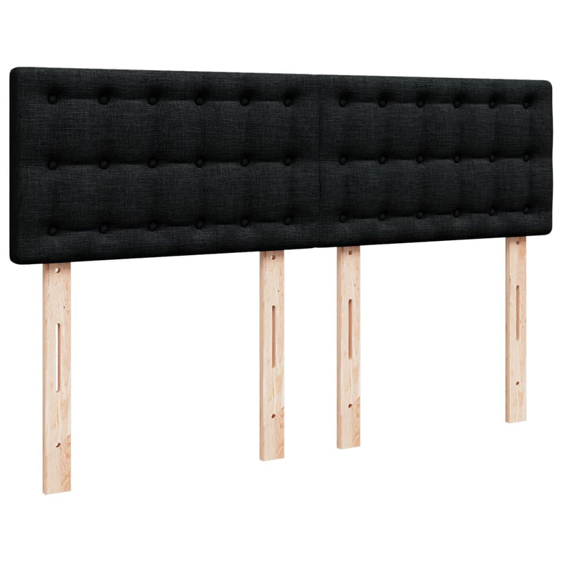 vidaXL Box Spring Bed with Mattress Black Queen Fabric