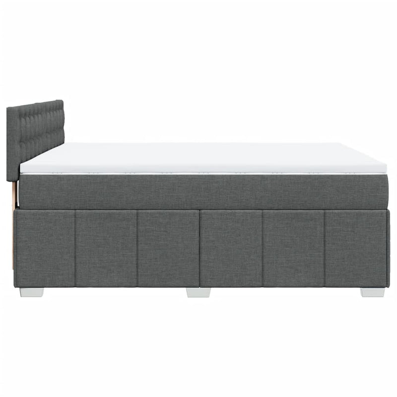 vidaXL Box Spring Bed with Mattress Black Queen Fabric