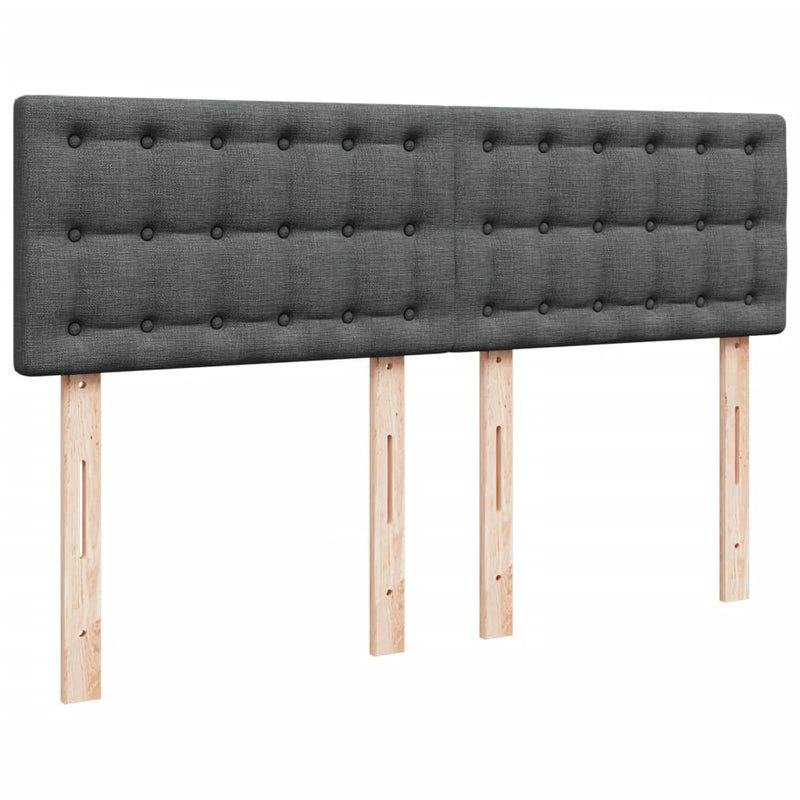 vidaXL Box Spring Bed with Mattress Black Queen Fabric
