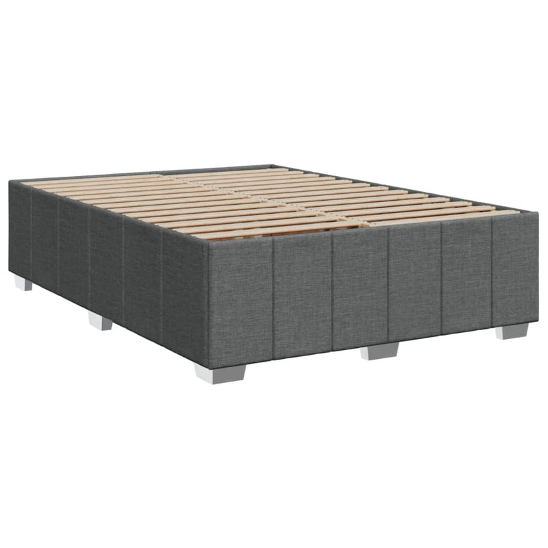 vidaXL Box Spring Bed with Mattress Black Queen Fabric