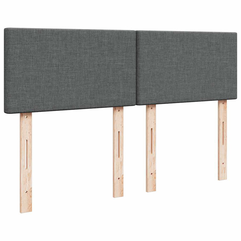 vidaXL Box Spring Bed with Mattress Dark Grey Queen Fabric