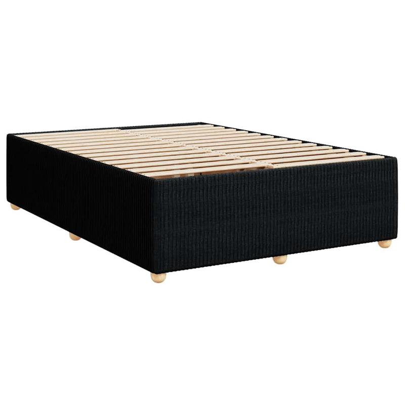 vidaXL Box Spring Bed with Mattress Black Queen Fabric