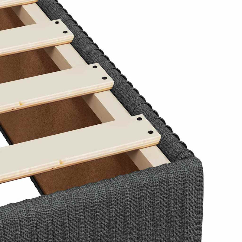 vidaXL Box Spring Bed with Mattress Dark Grey Queen Fabric