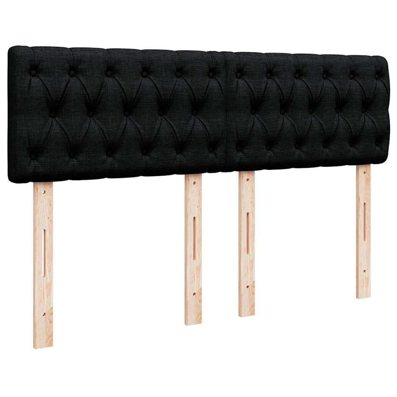 vidaXL Box Spring Bed with Mattress Black Queen Fabric