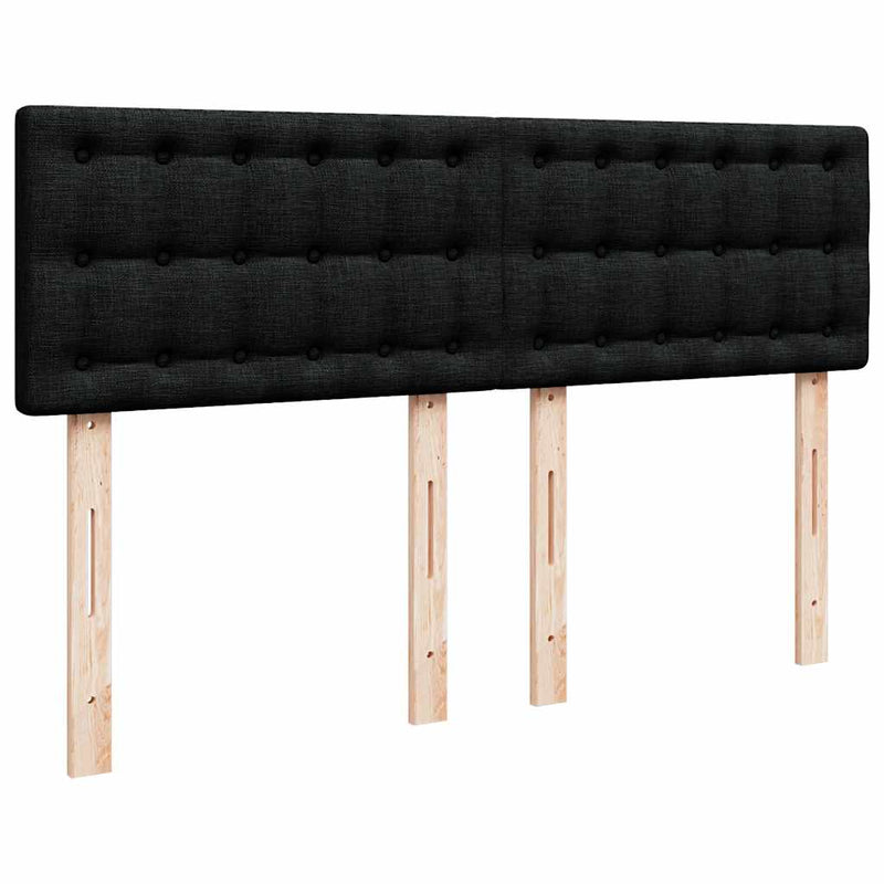 vidaXL Box Spring Bed with Mattress Black Queen Fabric