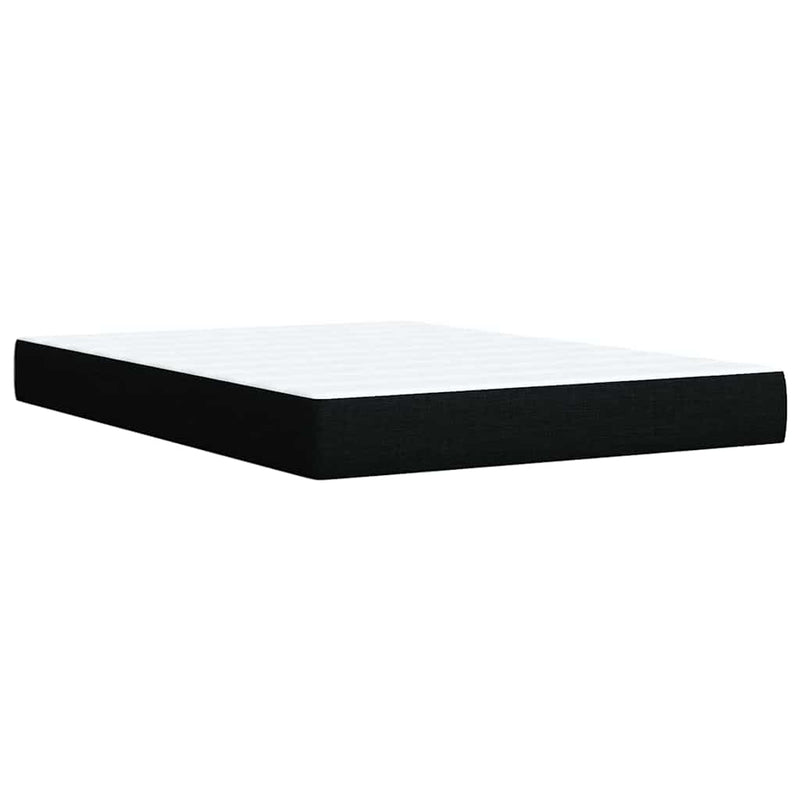 vidaXL Box Spring Bed with Mattress Black Queen Fabric