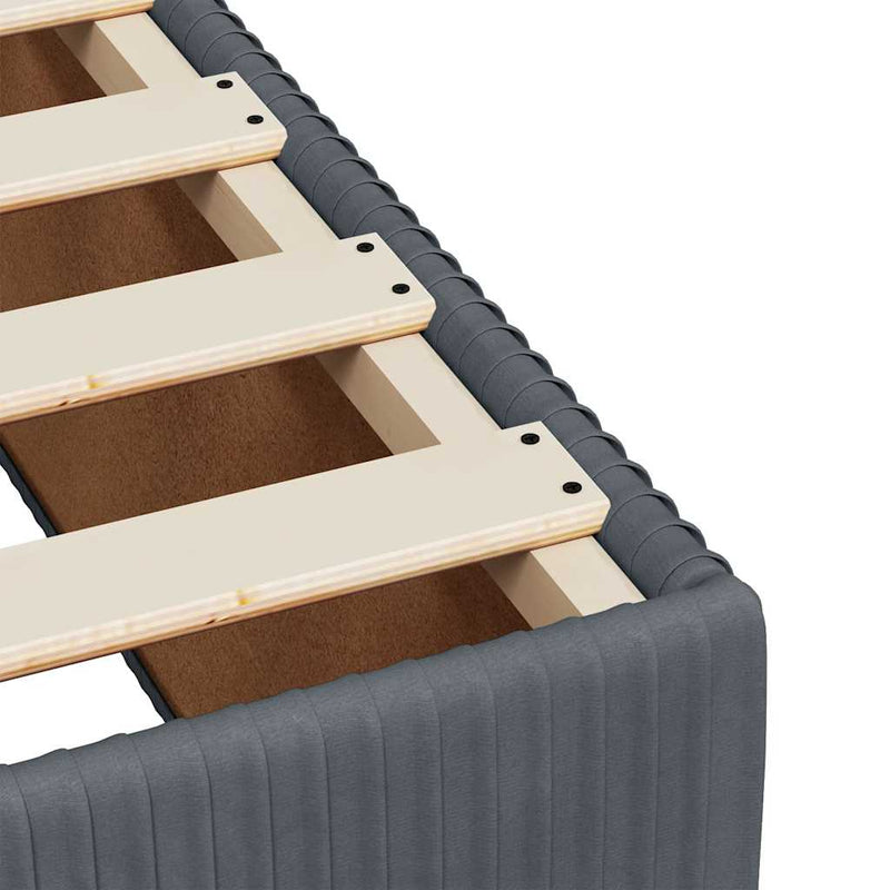 vidaXL Box Spring Bed with Mattress Dark Grey King Single Velvet