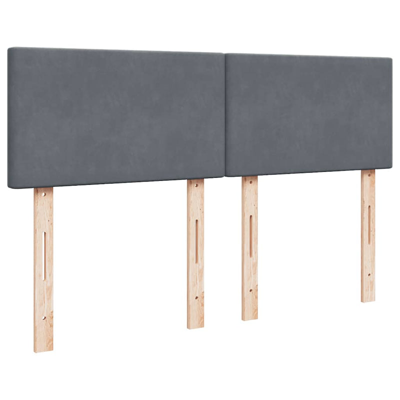 vidaXL Box Spring Bed with Mattress Dark Grey Queen Velvet