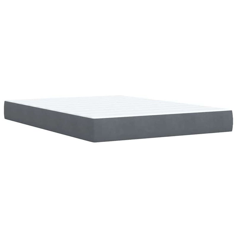 vidaXL Box Spring Bed with Mattress Dark Grey Queen Velvet