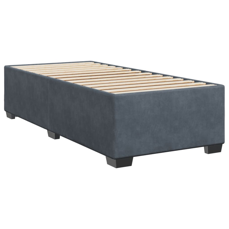 vidaXL Box Spring Bed with Mattress Dark Grey King Single Fabric