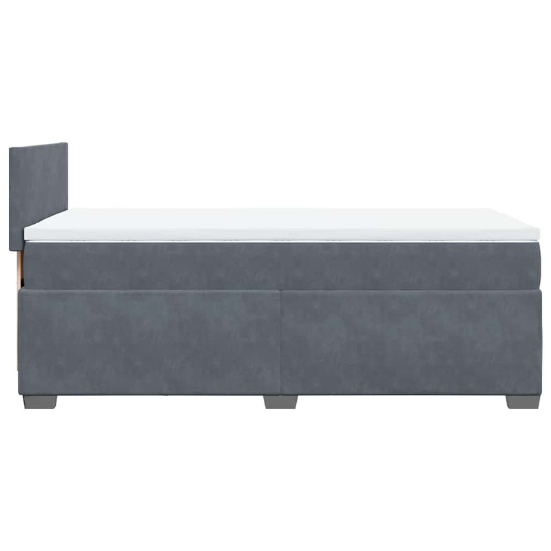 vidaXL Box Spring Bed with Mattress Dark Grey King Single Fabric