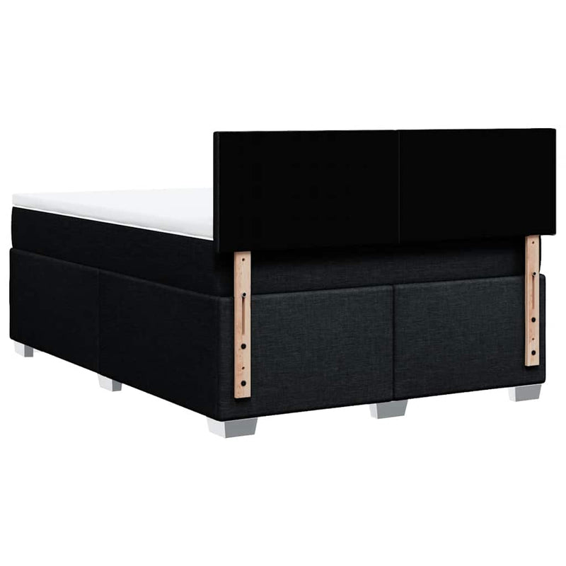vidaXL Box Spring Bed with Mattress Black Queen Fabric