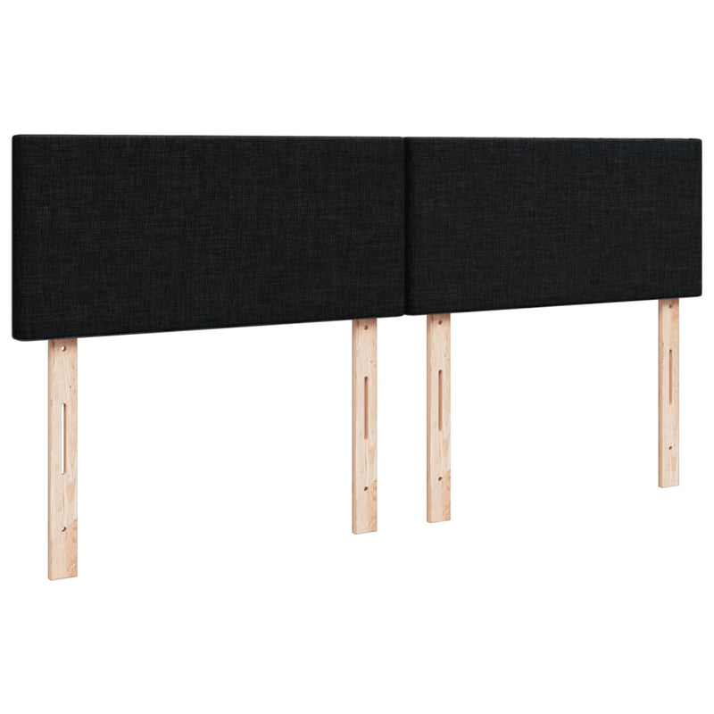 vidaXL Box Spring Bed with Mattress Black Queen Fabric