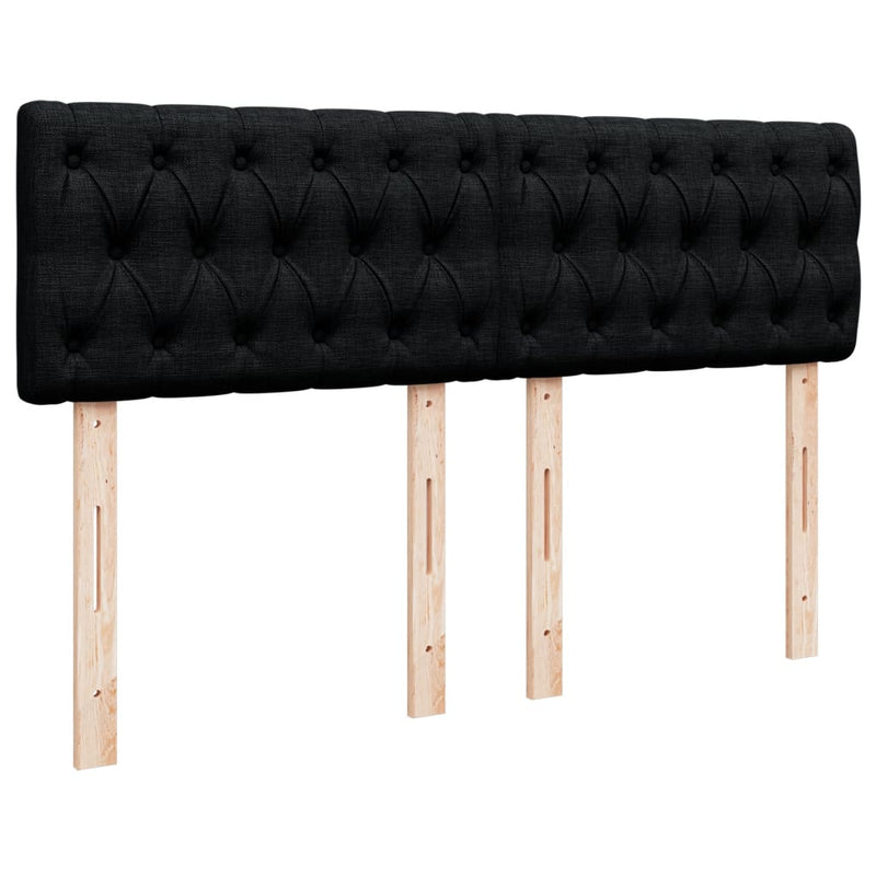 vidaXL Box Spring Bed with Mattress Black Queen Fabric