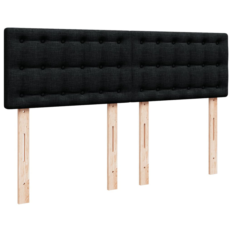 vidaXL Box Spring Bed with Mattress Black Queen Fabric