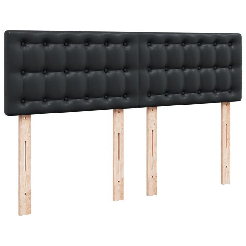 vidaXL Box Spring Bed with Mattress Black Queen Faux Leather