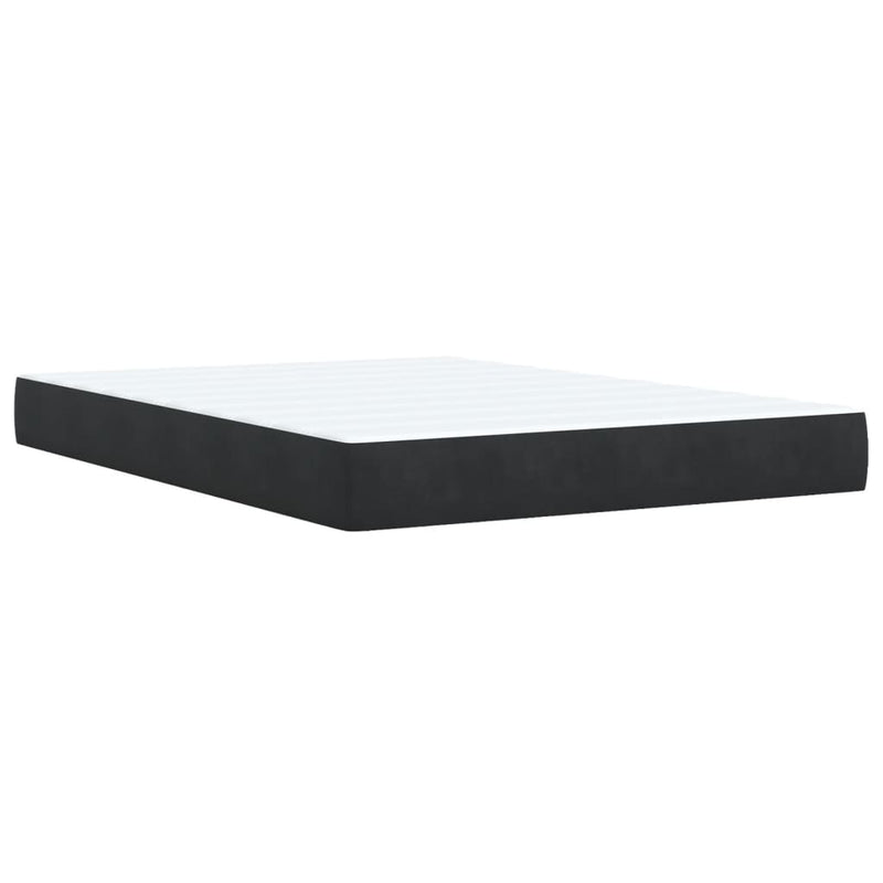 vidaXL Box Spring Bed with Mattress Black Queen Faux Leather