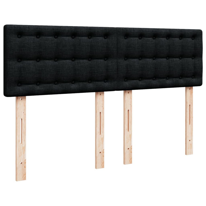 vidaXL Box Spring Bed with Mattress Black Queen Fabric