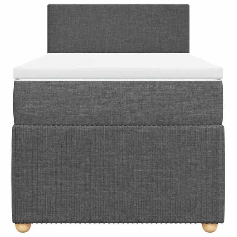 vidaXL Box Spring Bed with Mattress Light Grey King Single Fabric