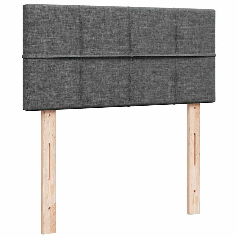 vidaXL Box Spring Bed with Mattress Light Grey King Single Fabric