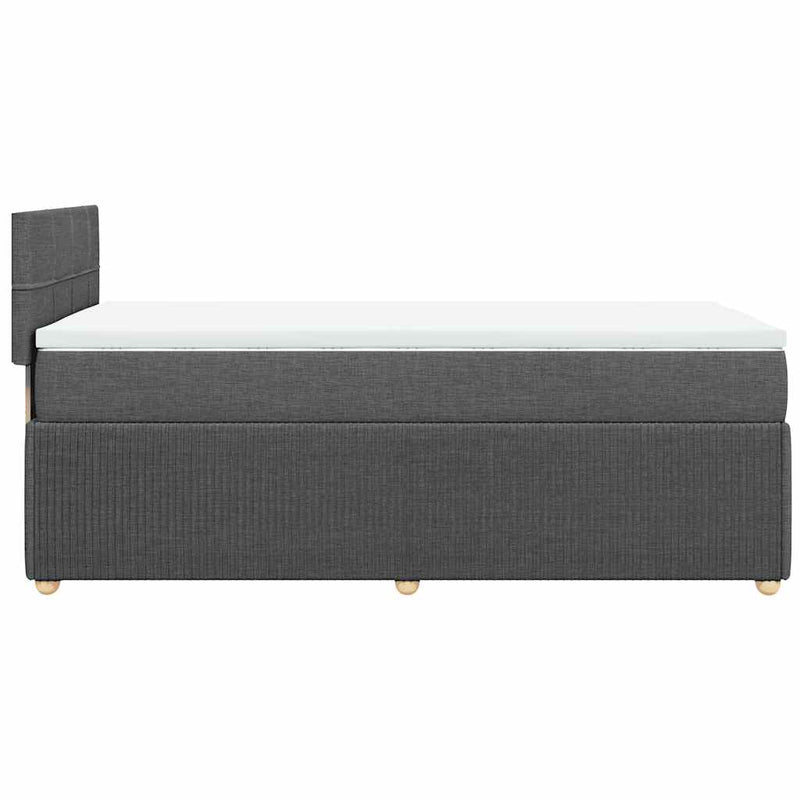 vidaXL Box Spring Bed with Mattress Light Grey King Single Fabric