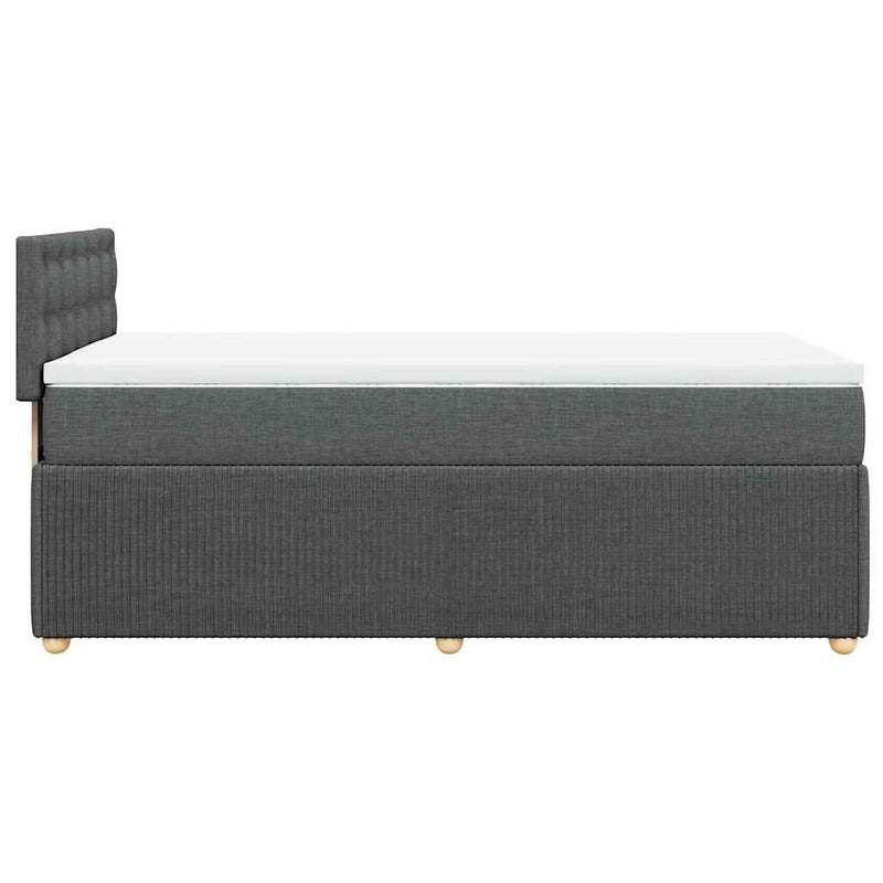 vidaXL Box Spring Bed with Mattress Light Grey King Single Fabric