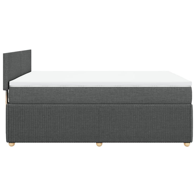 vidaXL Box Spring Bed with Mattress Light Grey Queen Fabric