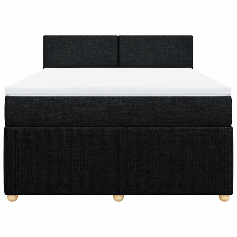 vidaXL Box Spring Bed with Mattress Dark Grey Queen Fabric