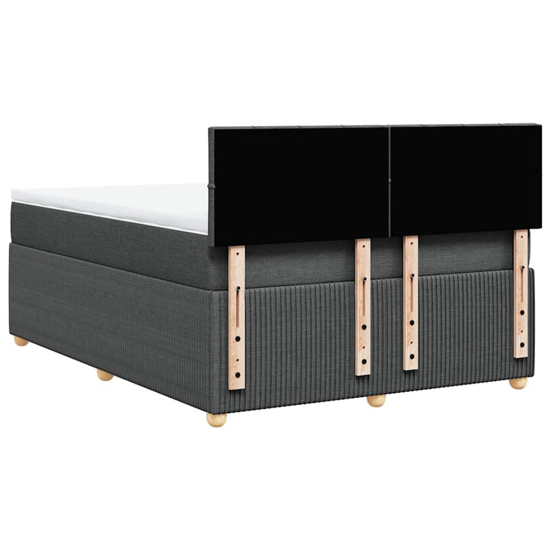 vidaXL Box Spring Bed with Mattress Light Grey Queen Fabric