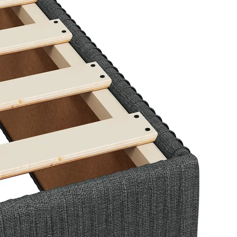 Box Spring Bed with Mattress Light Grey Queen Fabric