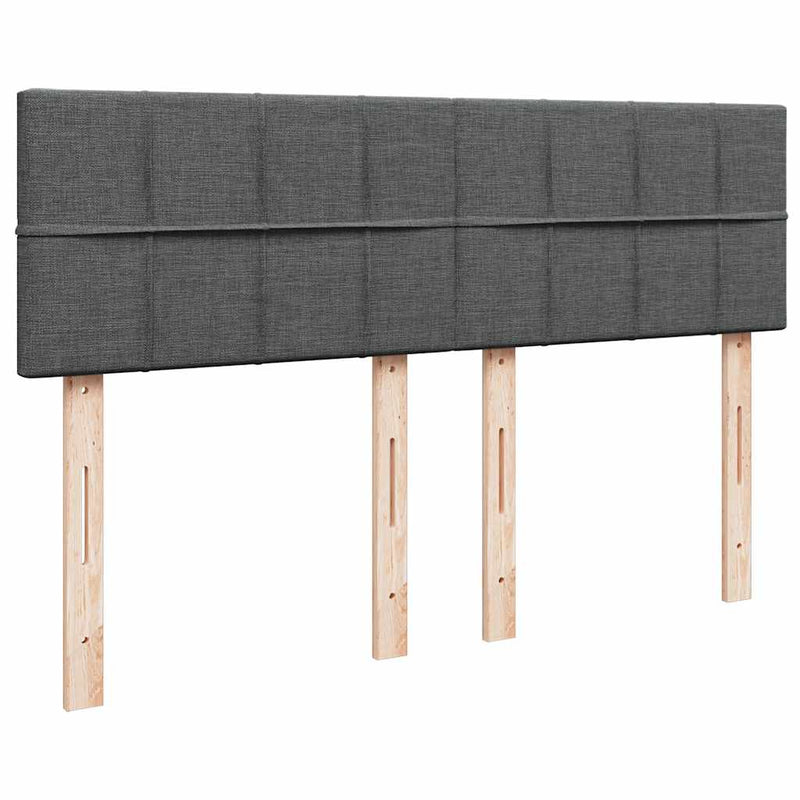 vidaXL Box Spring Bed with Mattress Light Grey Queen Fabric