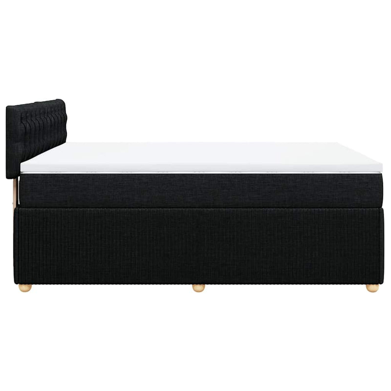 vidaXL Box Spring Bed with Mattress Dark Grey Queen Fabric