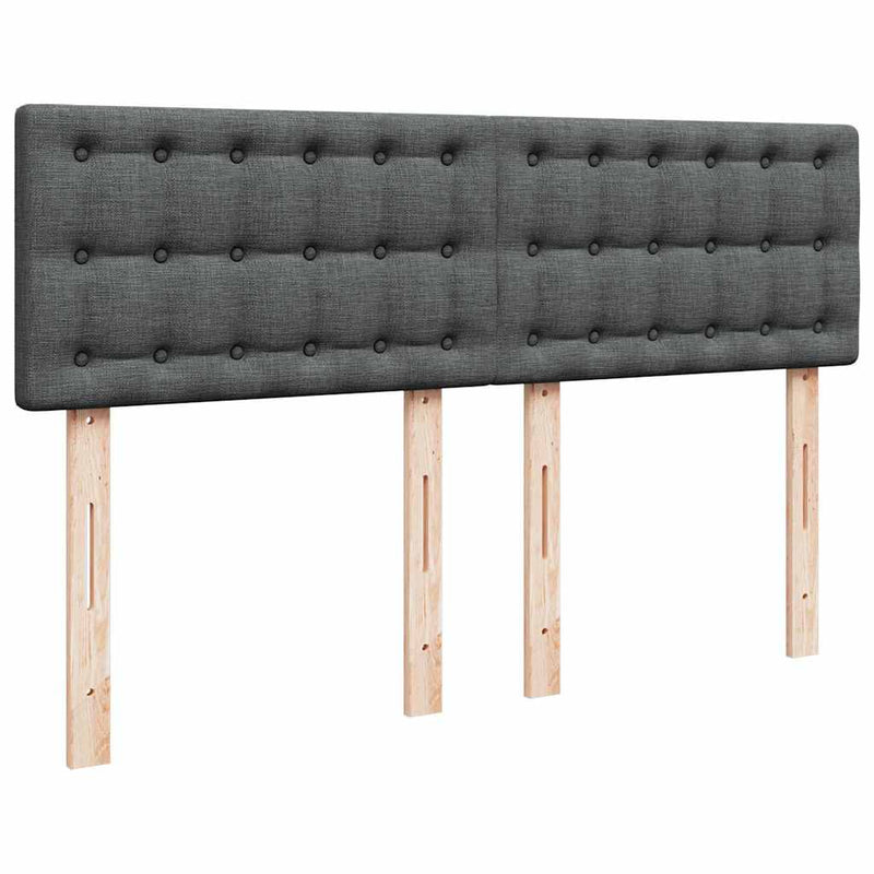 vidaXL Box Spring Bed with Mattress Light Grey Queen Fabric