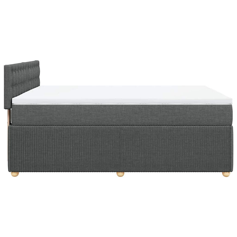 vidaXL Box Spring Bed with Mattress Light Grey Queen Fabric