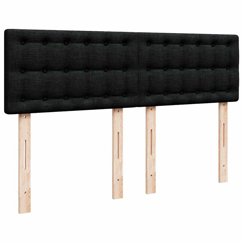 vidaXL Box Spring Bed with Mattress Dark Grey Queen Fabric