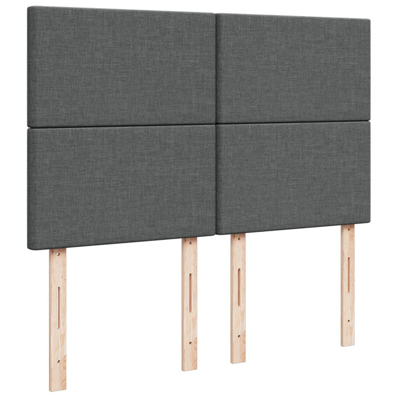 vidaXL Box Spring Bed with Mattress Dark Grey Queen Fabric