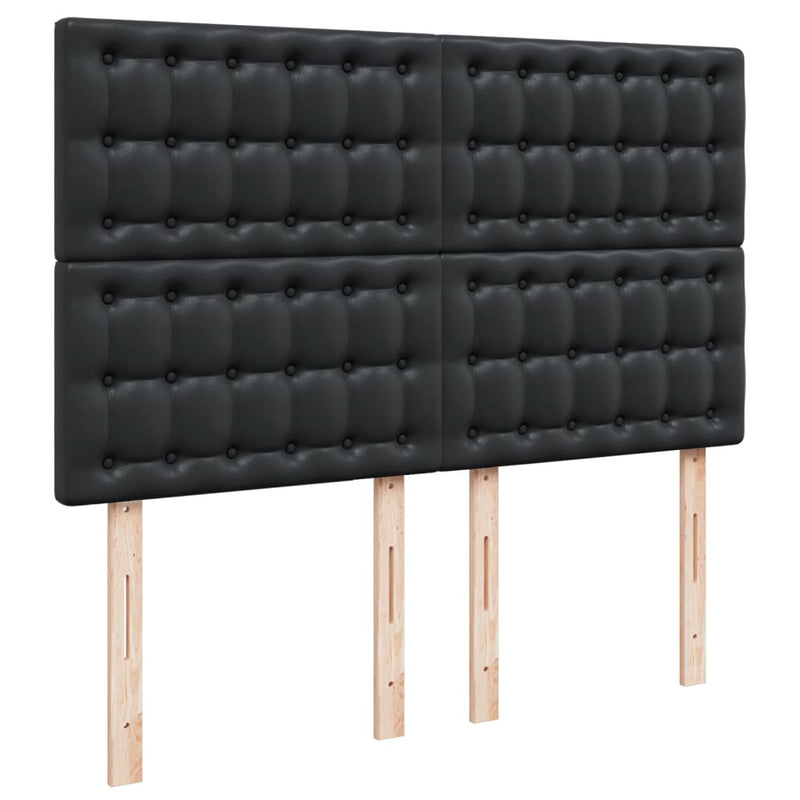 vidaXL Box Spring Bed with Mattress Black Queen Faux Leather