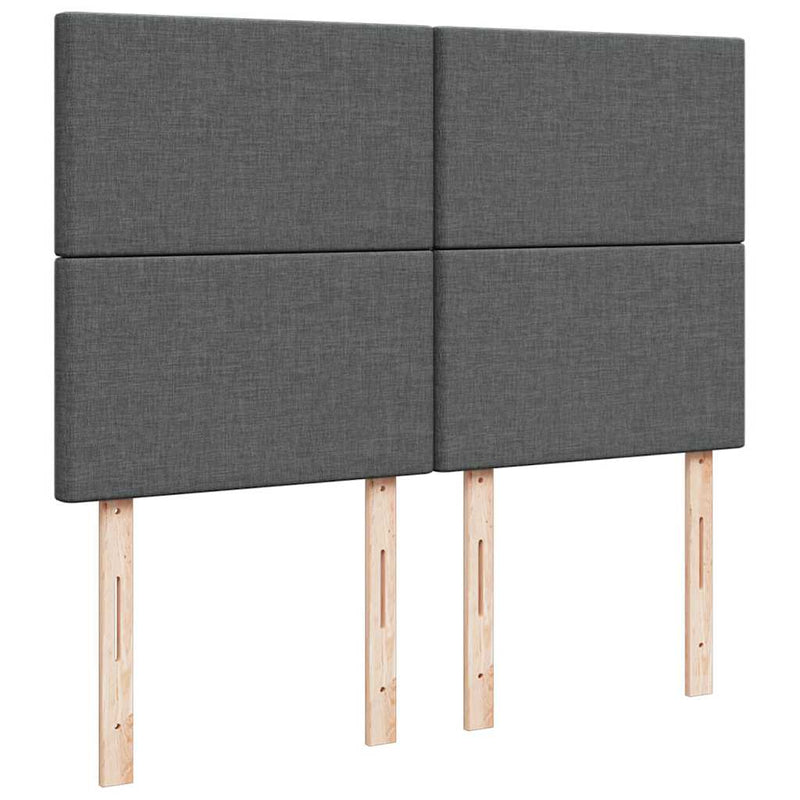 vidaXL Box Spring Bed with Mattress Dark Grey Queen Fabric