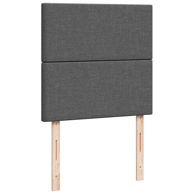 vidaXL Box Spring Bed with Mattress Dark Grey King Single Fabric