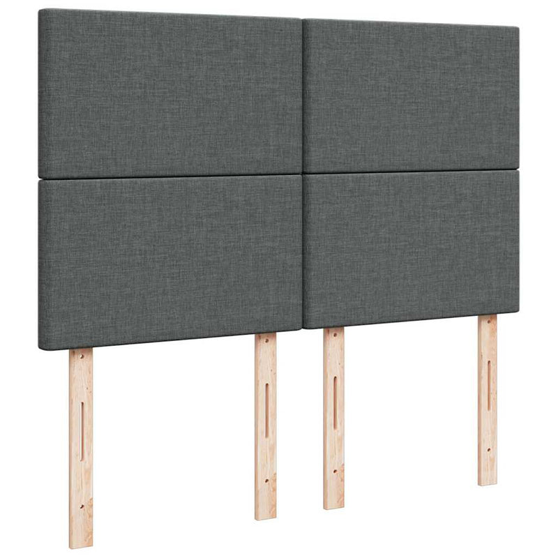 vidaXL Box Spring Bed with Mattress Dark Grey Queen Fabric