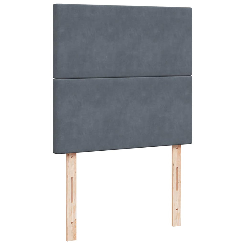 vidaXL Box Spring Bed with Mattress Dark Grey King Single Velvet
