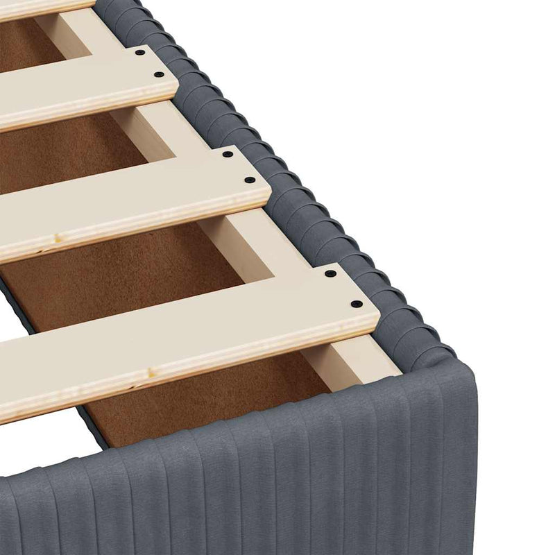 vidaXL Box Spring Bed with Mattress Dark Grey King Single Velvet