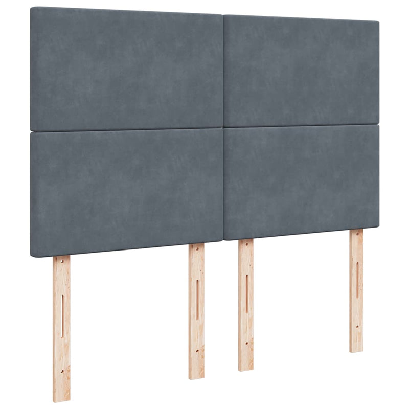 vidaXL Box Spring Bed with Mattress Dark Grey Queen Velvet