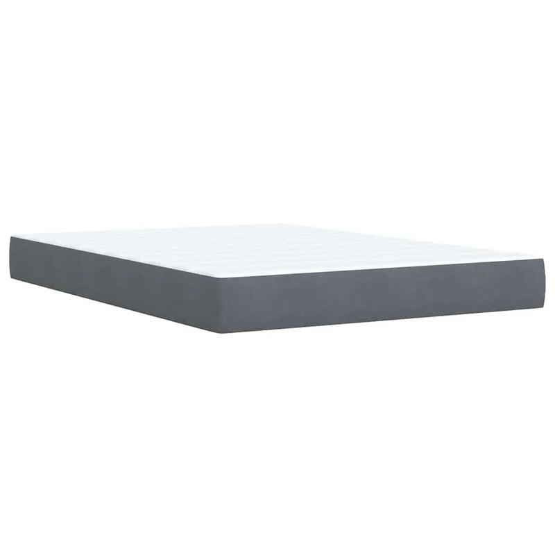 vidaXL Box Spring Bed with Mattress Dark Grey Queen Velvet