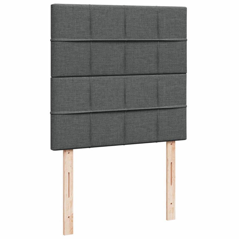 vidaXL Box Spring Bed with Mattress Dark Grey King Single Fabric