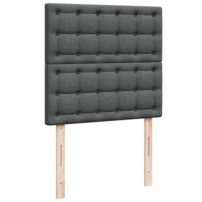 vidaXL Box Spring Bed with Mattress Dark Grey King Single Fabric