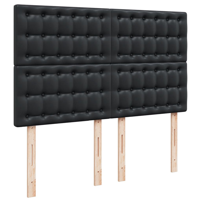 vidaXL Box Spring Bed with Mattress Black Queen Faux Leather