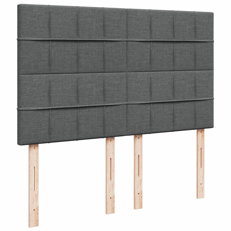 vidaXL Box Spring Bed with Mattress Dark Grey Queen Fabric