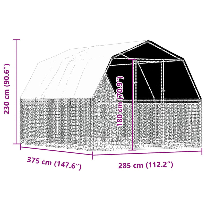 Bird Cages 2 pcs with Roof and Door Silver Galvanised Steel